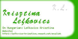 krisztina lefkovics business card